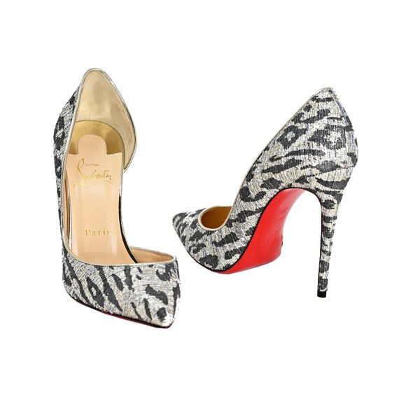 Christian Louboutin Iriza 100 Lurex Gigi Pumps - Picture 3 of 6